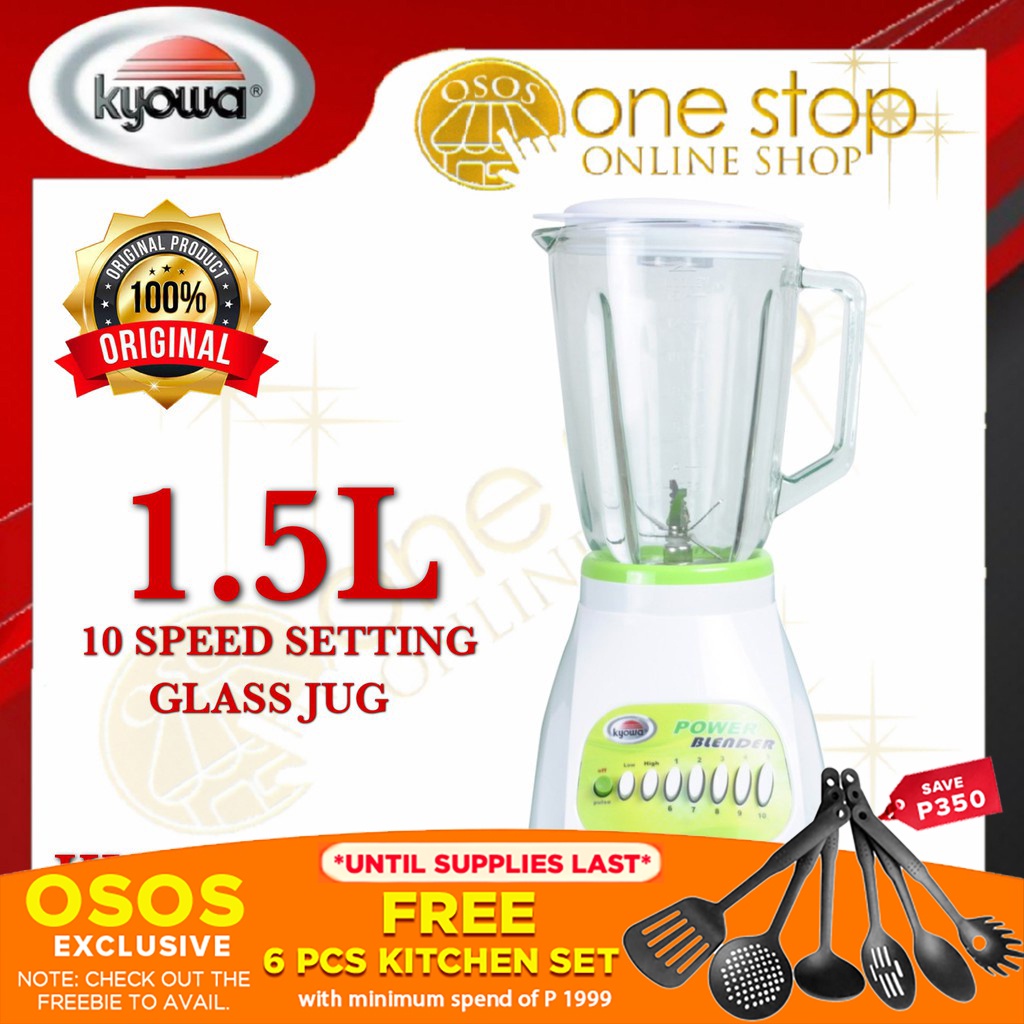Kyowa Original Glass Jug Blender 1.5L with 10 Speed Setting KW4717