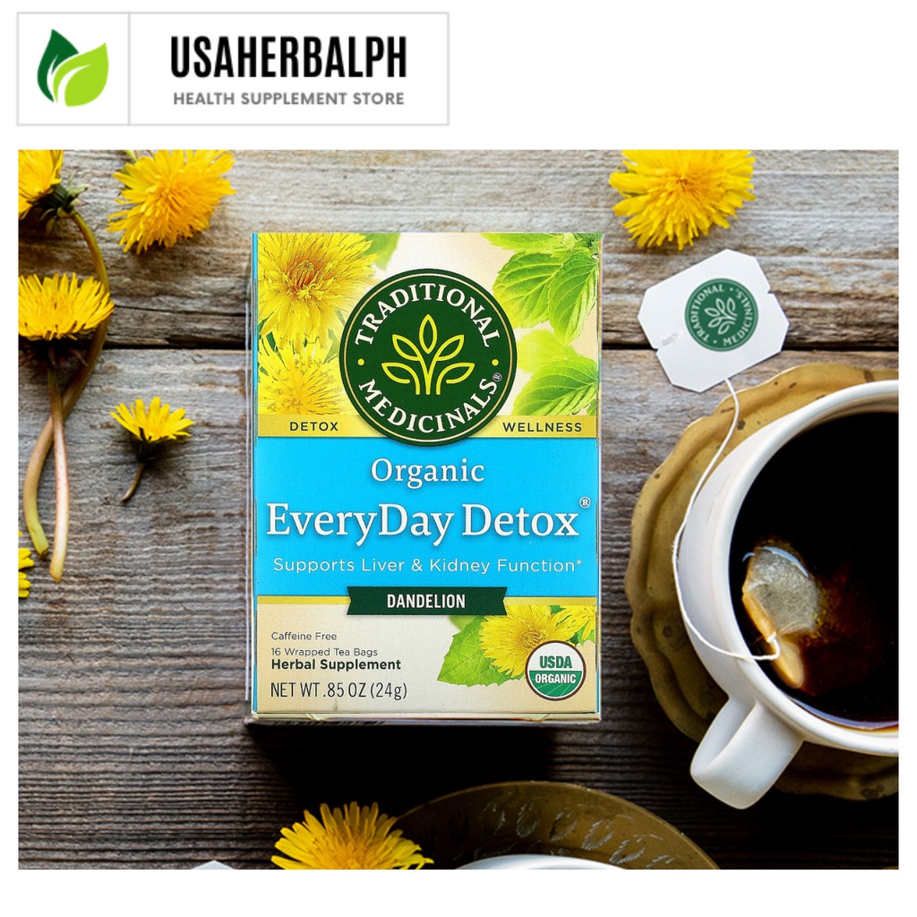 Traditional Medicinals, Organic EveryDay Detox Tea, Dandelion, Caffeine