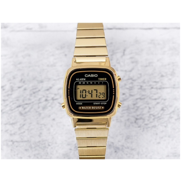 Casio Vintage LA670WGA1D Digital Quartz LA670WGA Black Gold LA670