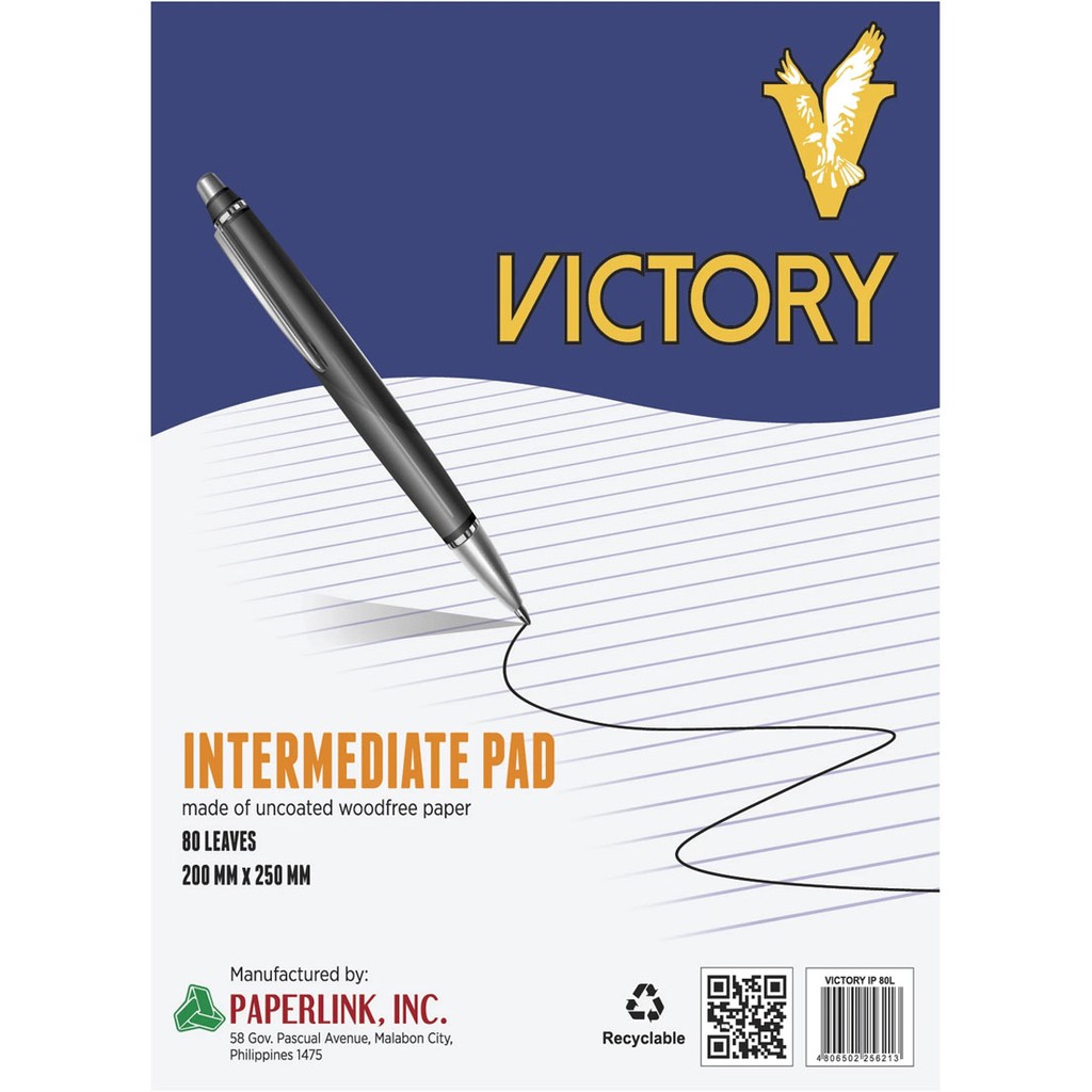 Victory Intermediate Pad Paper 60 gsm 80 leaves 200 mm x 250 mm 7.5 mm