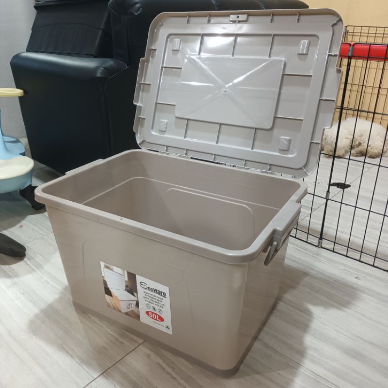 50 Multipurpose Storage Box With Hinged Lid And Lock Holes / Organizer