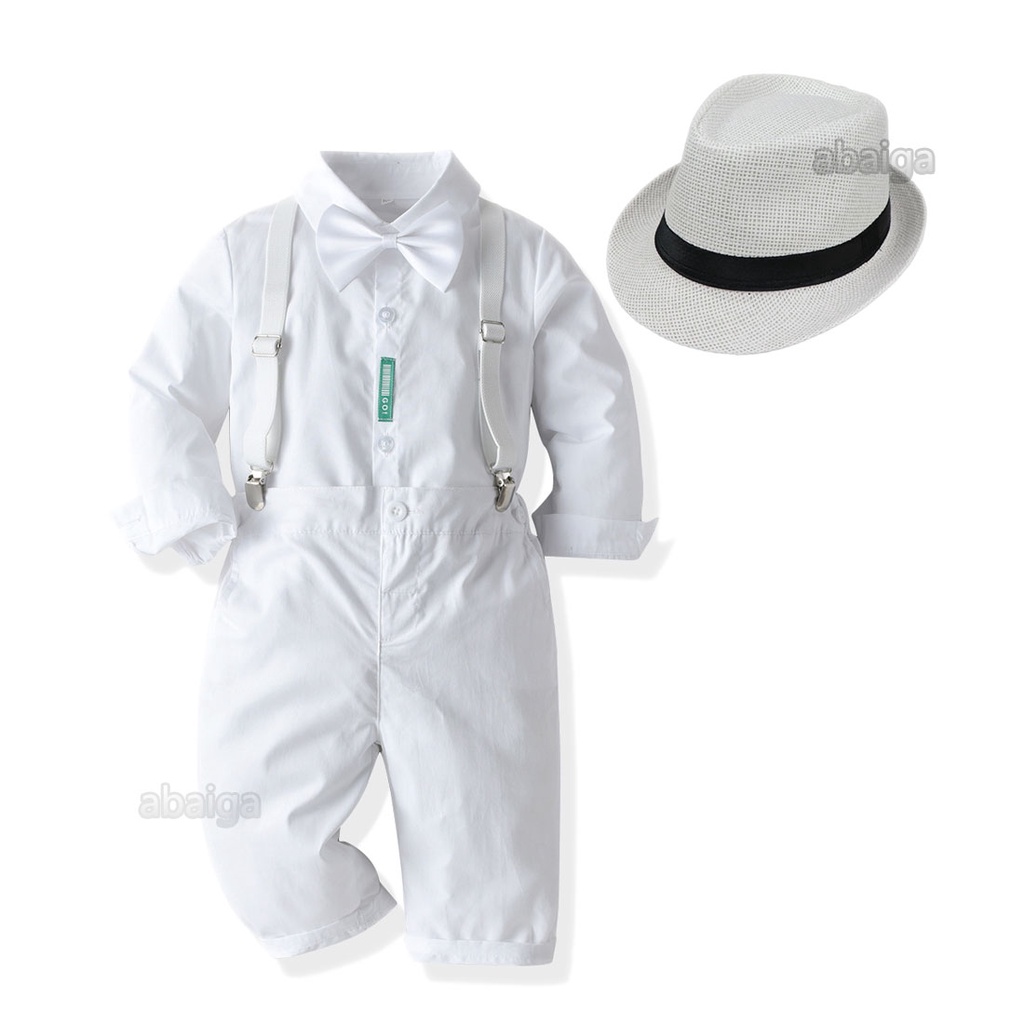 16 Year Old White Gentleman Suit Baptismal for Baby Boy White Shirt