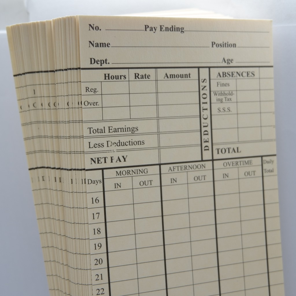 Time Card 100s Model 9000 Timecard Shopee Philippines