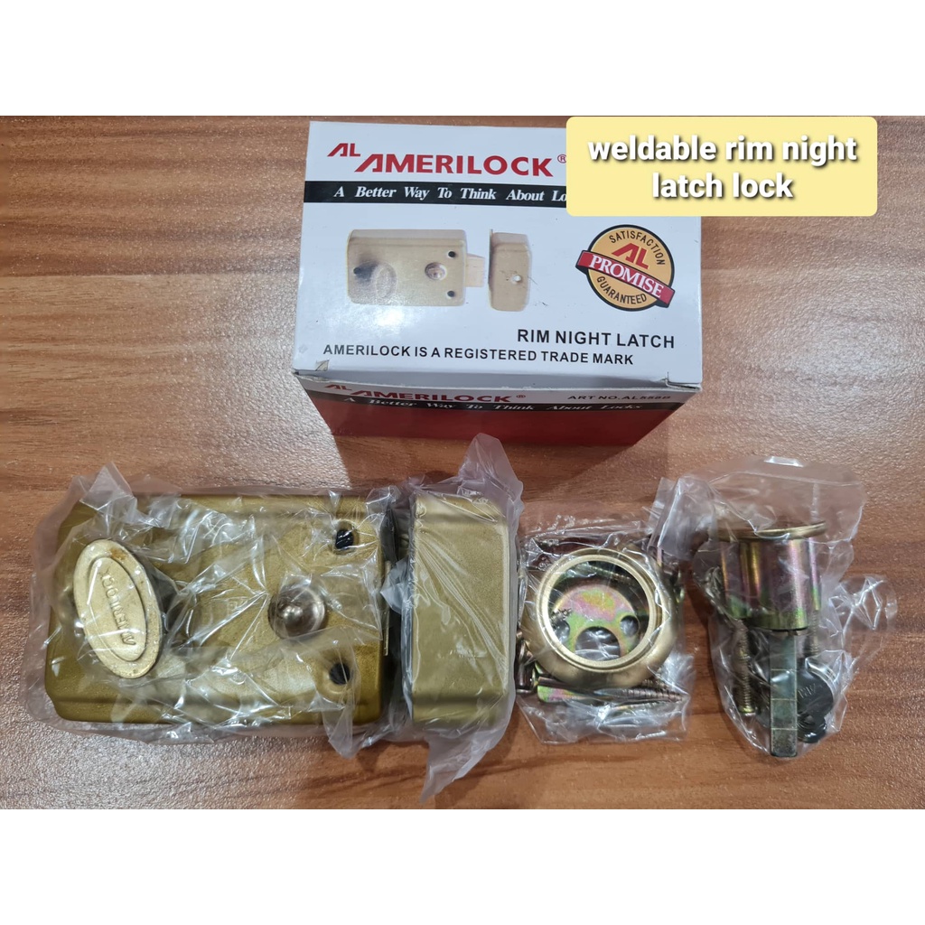 Amerilock Rim Night Latch Brass Lockset Steel Metal Gate Weldable Lock