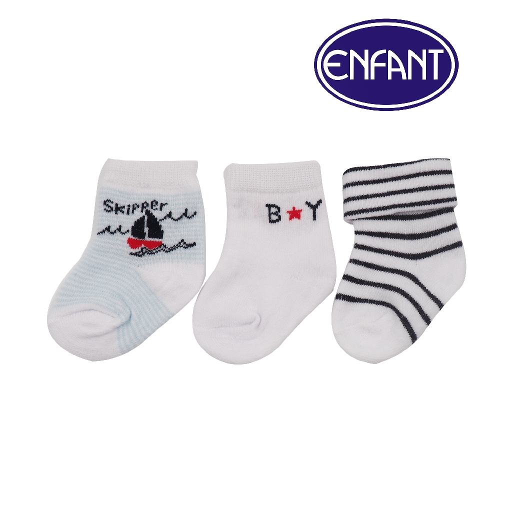Enfant Baby Boy Socks with Boat Design (White) Shopee Philippines