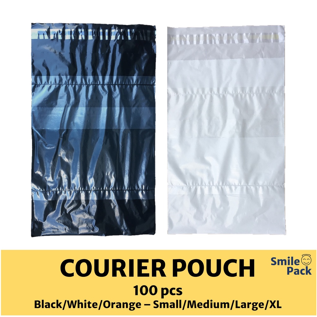 Courier Pouch 100 pcs S M L XL Black White with Sleeve for