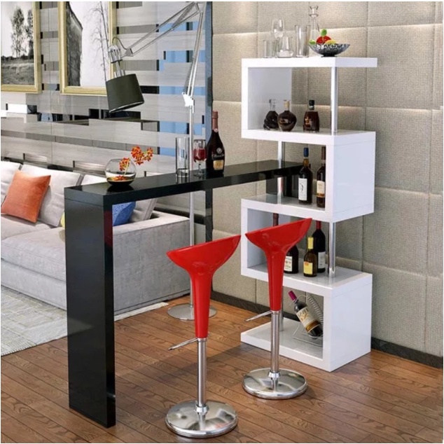 Bar table Ergonomic Modern Mini Bar Counter table with Rotating 360 Bar