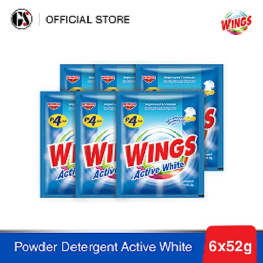 Wings Active White Powder Detergent 52g (6sachets) Shopee Philippines
