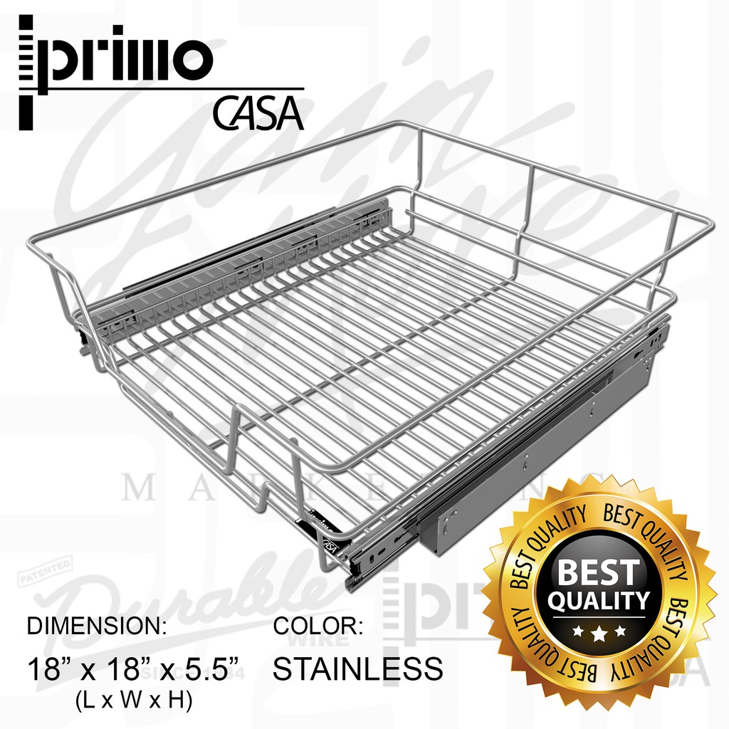 STAINLESS PULLOUT BASKET 18" Kitchen Organizer Dish Drainers