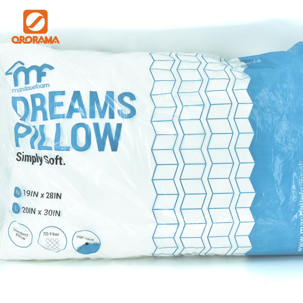 MANDAUE FOAM DREAM PILLOW WHITE 19"X28" 7D FIBER PILLOW SOFT PILLOW