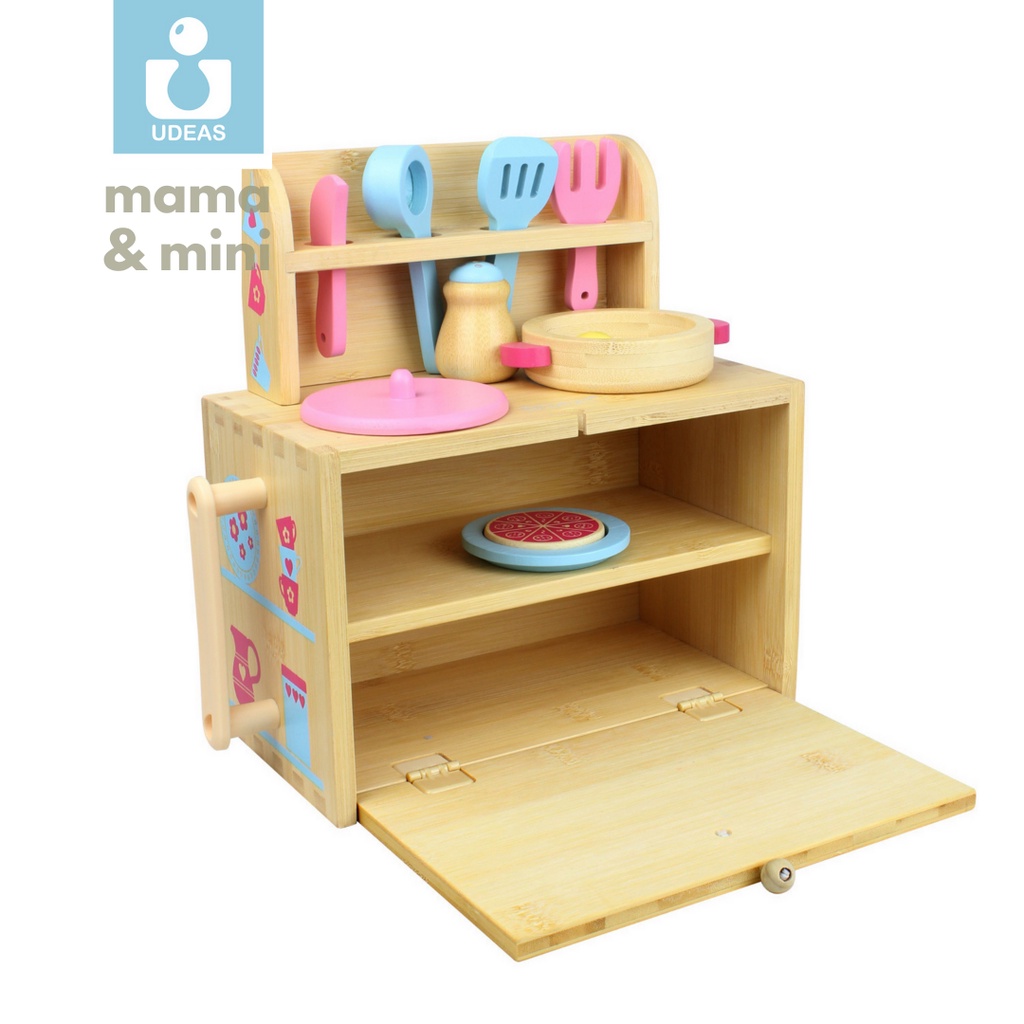 Udeas Wooden Portable Pretend Play Kitchen Box Set Shopee Philippines