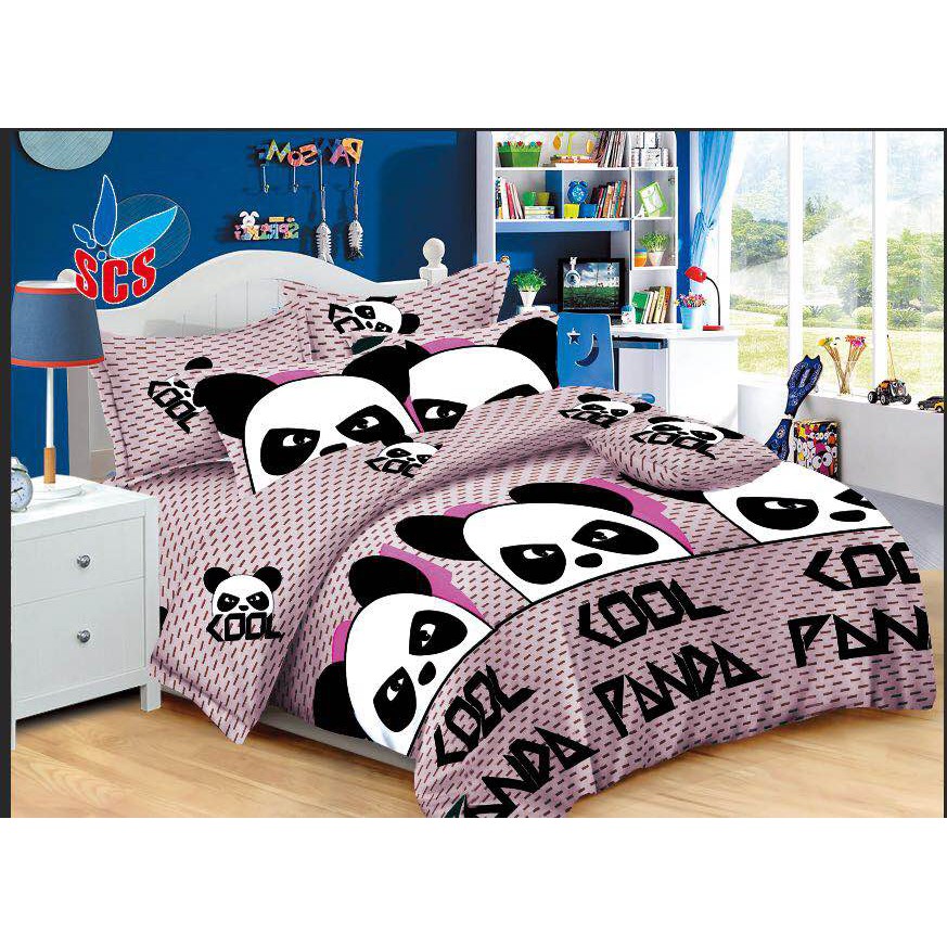 Panda US cotton 4in1 Bedsheet/Single Double Queen King Shopee Philippines