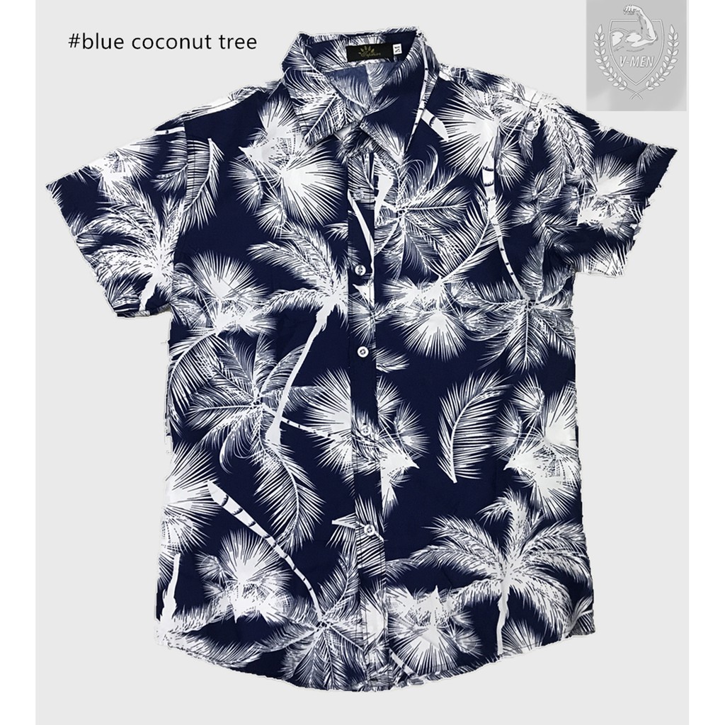 Mens Hawaiian Print Polo Shirts
