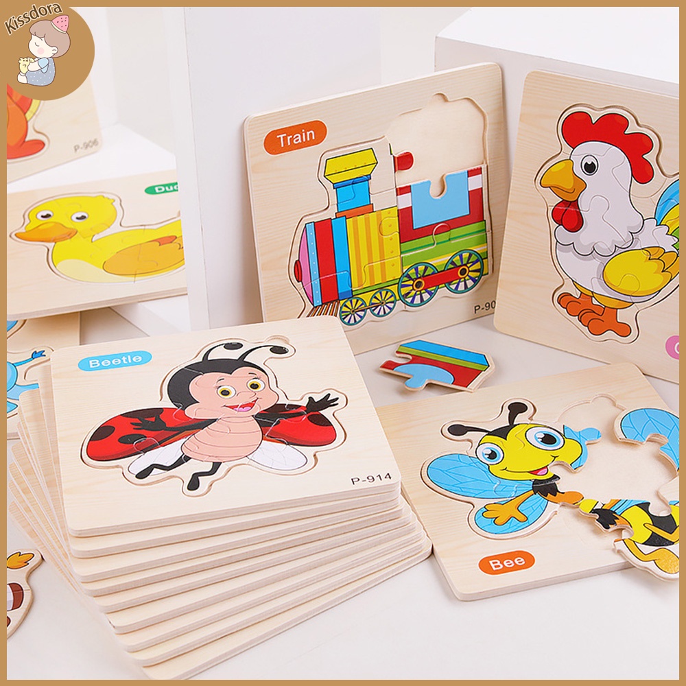 Kissdora jigsaw puzzle wood toys educational puzzle for kids Shopee