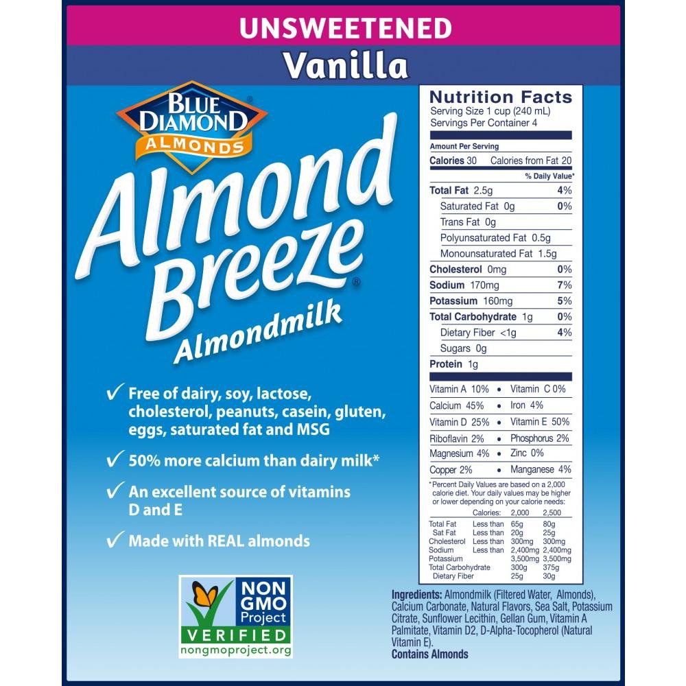 See nutrition information for fat content. Nutrition Facts Almond Milk Unsweetened | Besto Blog
