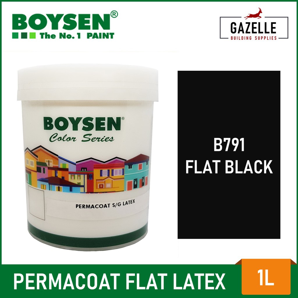 Boysen Permacoat Flat Latex Paint Black B791 1 Liter Shopee Philippines