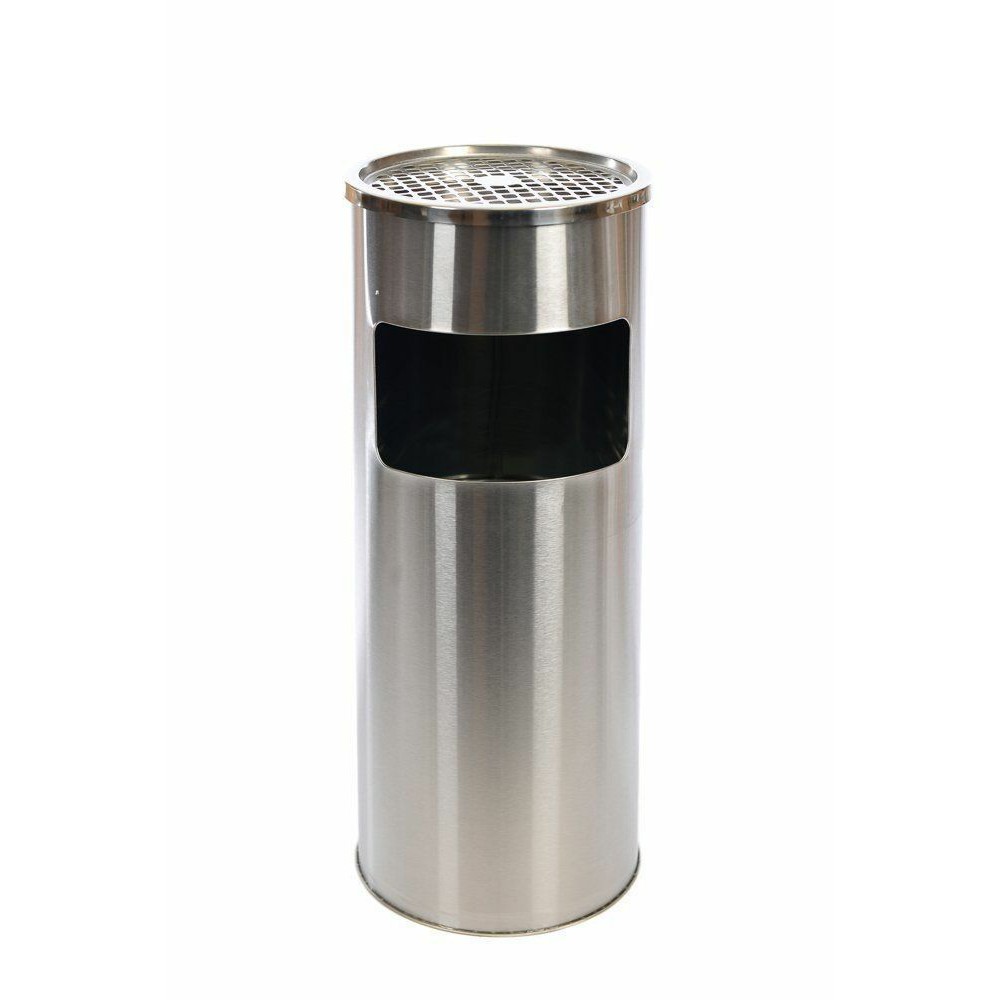 High Quality Stainless Ashtray Round Trash Bin with Bucket Inside Waste
