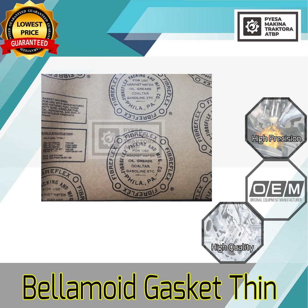 Bellamoid / Villamoid / Vellumoid Gasket Thin 1 foot x 1 foot per roll