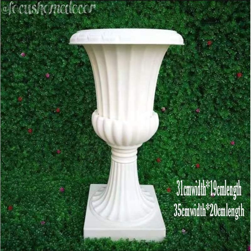 3in1 Pvc Plastic White Trumpet Vase S2981(31*19cm) 2982(35*20cm