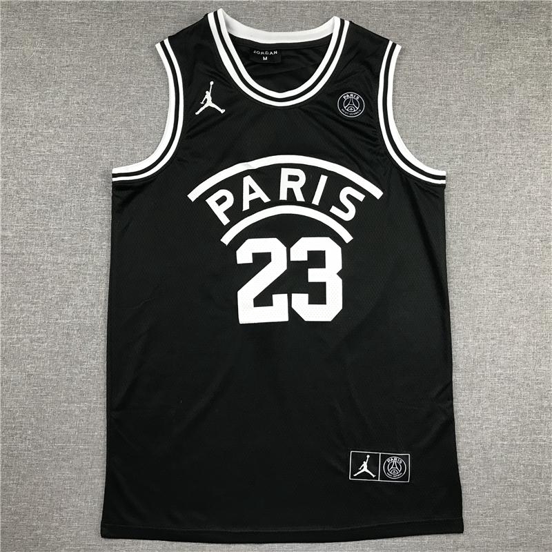 Men's Michael Jordan 23 Paris SaintGermain Swingman Jersey Black