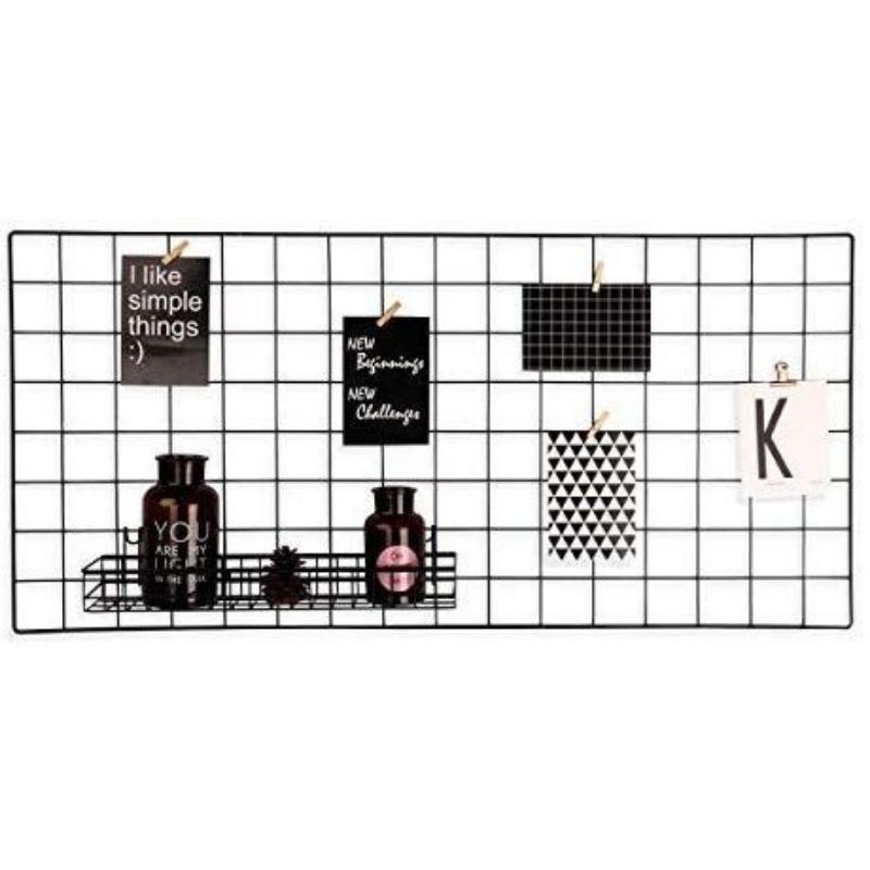 [BLACK] GRIDWALL PANEL WIRE MESH WALL DECOR (46x100cm) Shopee