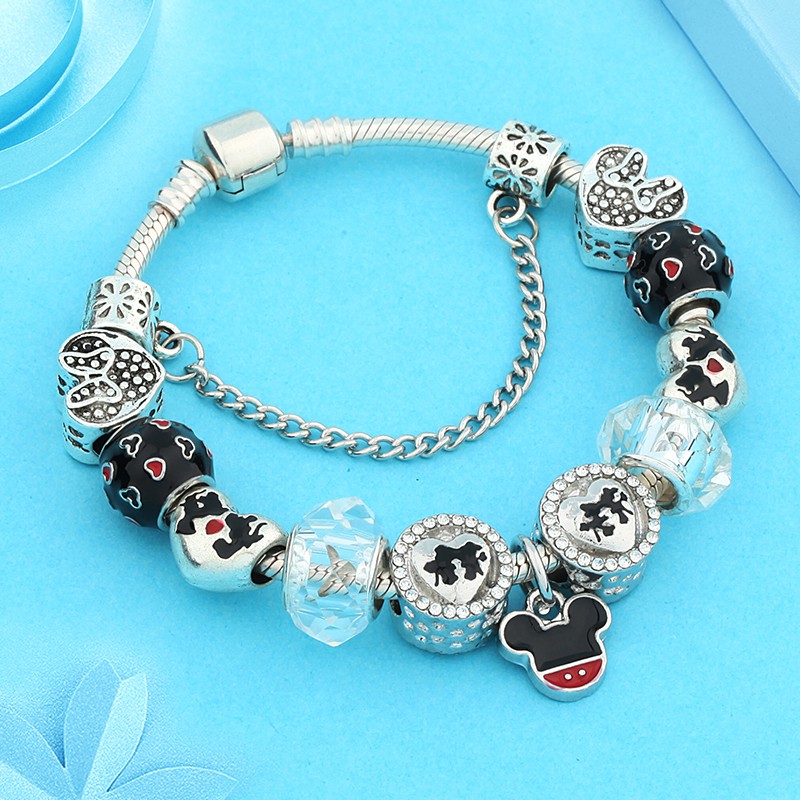 Silver Mickey and Minnie Mouse Charm Bracelet Shopee Philippines