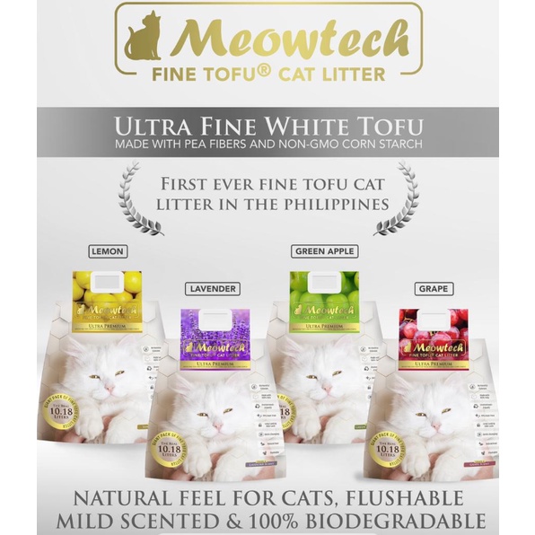 Meowtech TOFU Ultra Premium Fine Cat Litter 10.18L Shopee Philippines