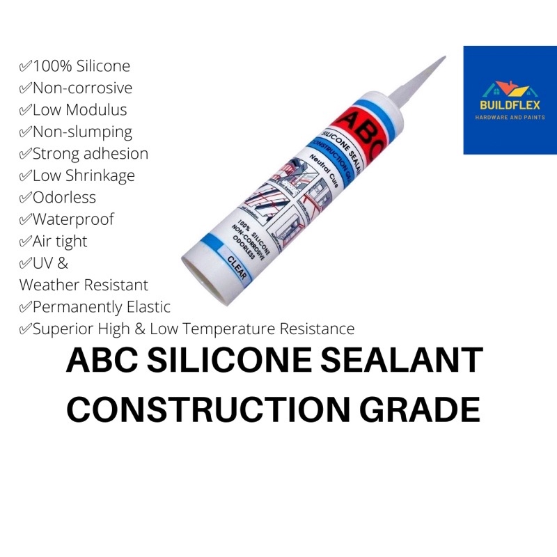 ABC SILICONE SEALANT CONSTRUCTION GRADE Wholesale Box of 24 CARTRIDGES