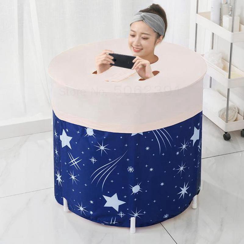 Ready Stock 65/70cm Folding Bathtub Barrel Portable PVC Water Tub Outdoor Room Adult Spa Bath