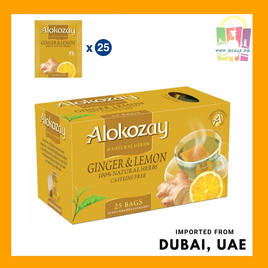 Alokozay Ginger & Lemon Herbal Tea (25 TEABAGS) Shopee Philippines