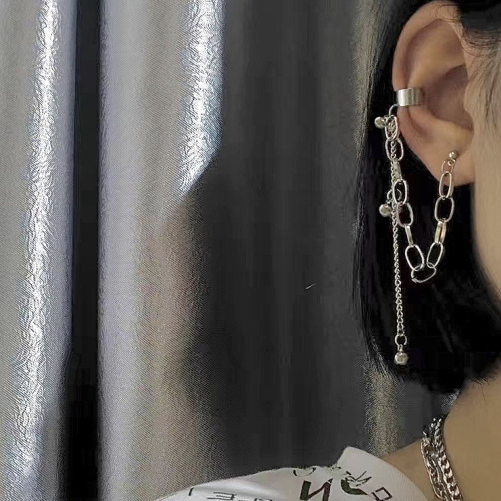 INS Bells Chain Tassel Chain Stud Earrings Girls Hip Hop Jumping Women