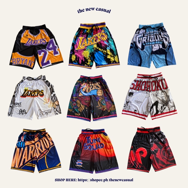 High Quality NBA Basketball Sublimation Jersey Shorts for Men Shopee
