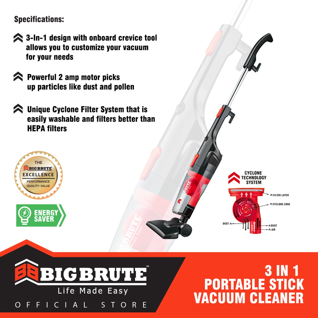 Big Brute Vacuum Cleaner Bagless Portable High Power Handheld 600W