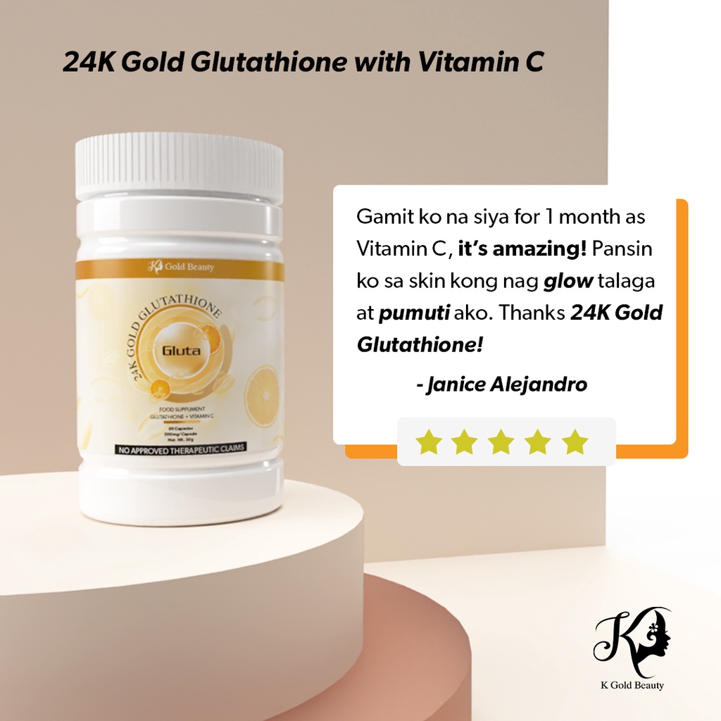 24K GLUTATHIONE BY K GOLD BEAUTY 24k gold glutathione + vitamin c by k