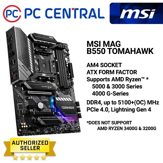 MSI MAG B550 TOMAHAWK AM4 ATX Motherboard (PC CENTRAL) Shopee Philippines