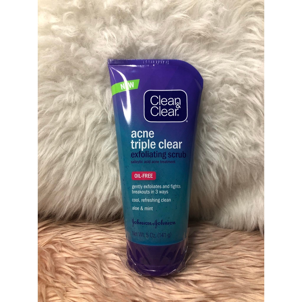 Clean & Clear Acne Triple Clear Exfoliating Scrub, 5oz (141g) Shopee