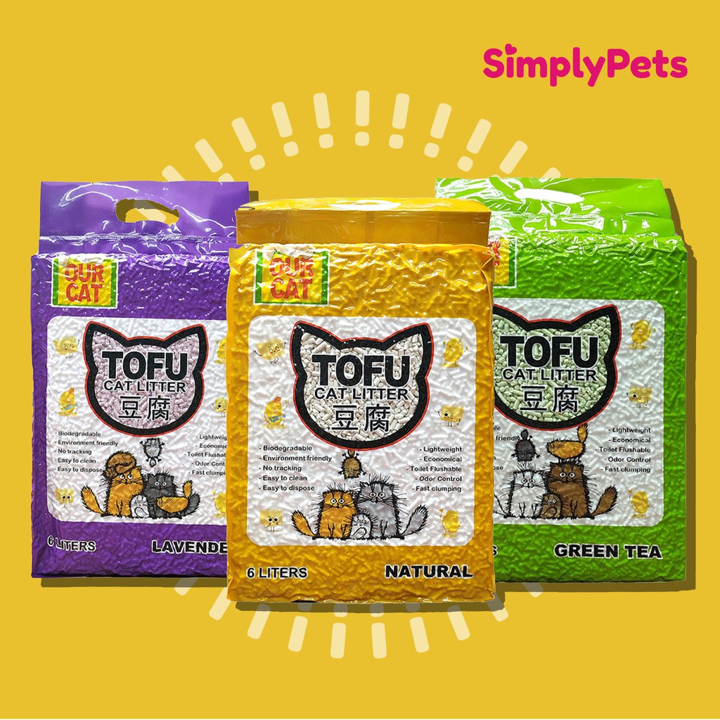 Our Cat Tofu Cat Litter 6L Organic and Toilet Flushable Shopee