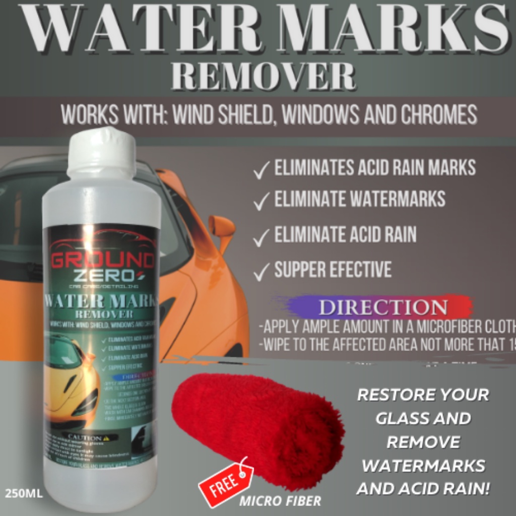 Ground Zero Water marks remover(acid rain remover) 250ML glass care for