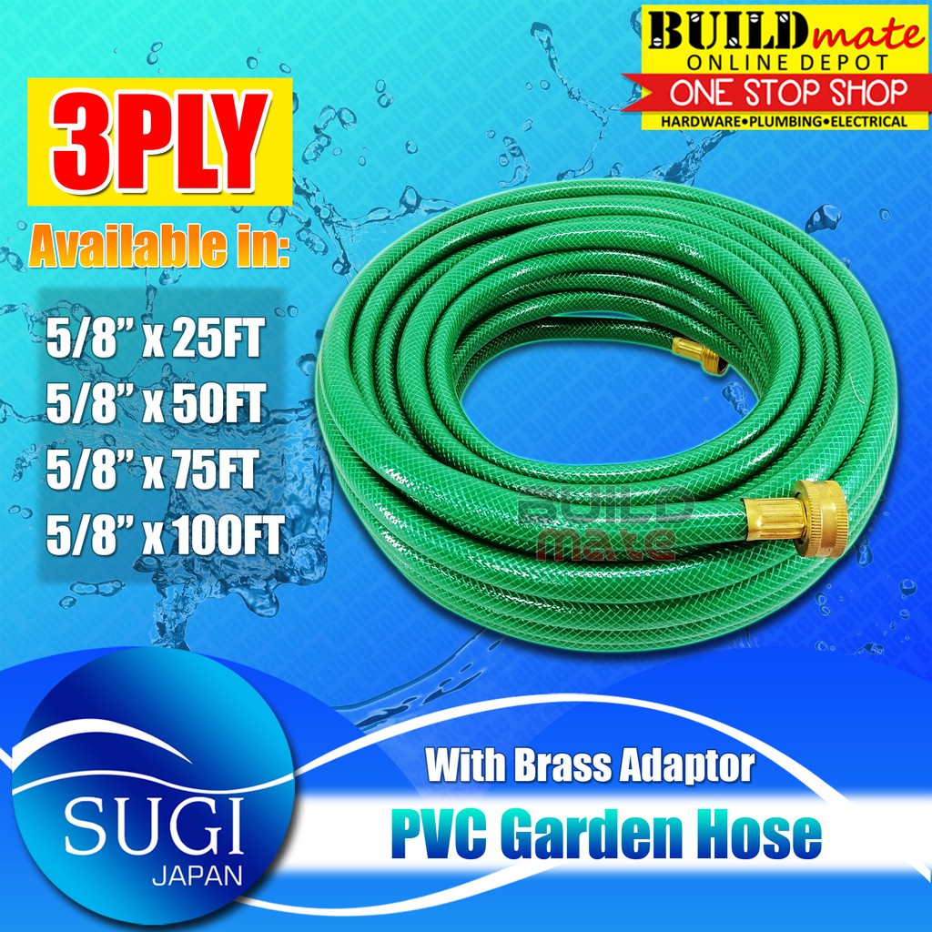 SUGI 3PLY PVC Garden Hose Thick Green 5/8 inch â€¢BUILDMATEâ€¢ Shopee
