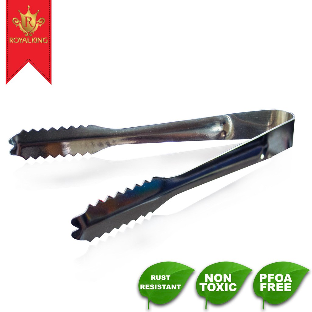Royal King Stainless Steel Ice Tong Lightweight Kitchen Serving Tongs