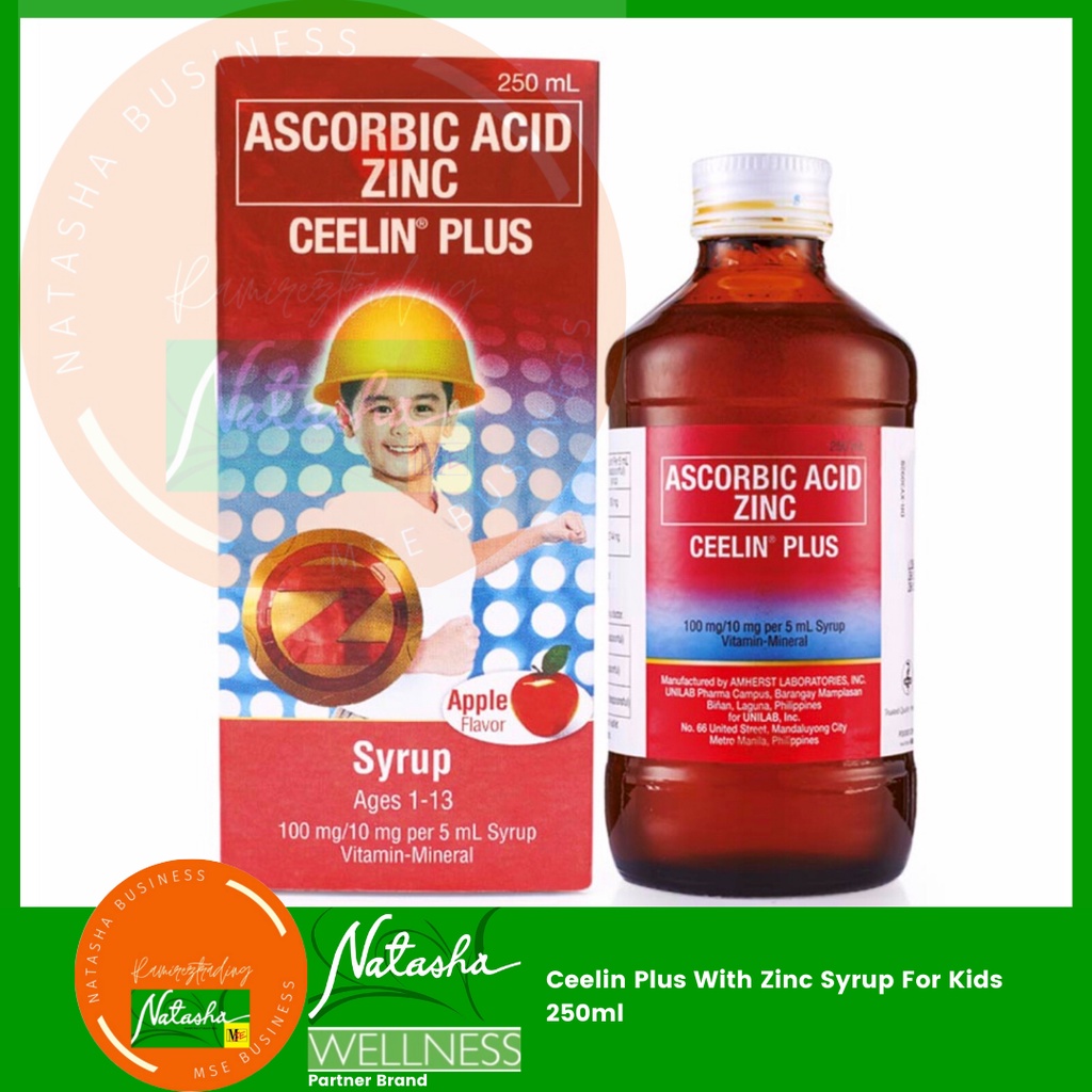 NATASHA WELLNESS CEELIN PLUS WITH ZINC SYRUP FOR KIDS 250ML Shopee