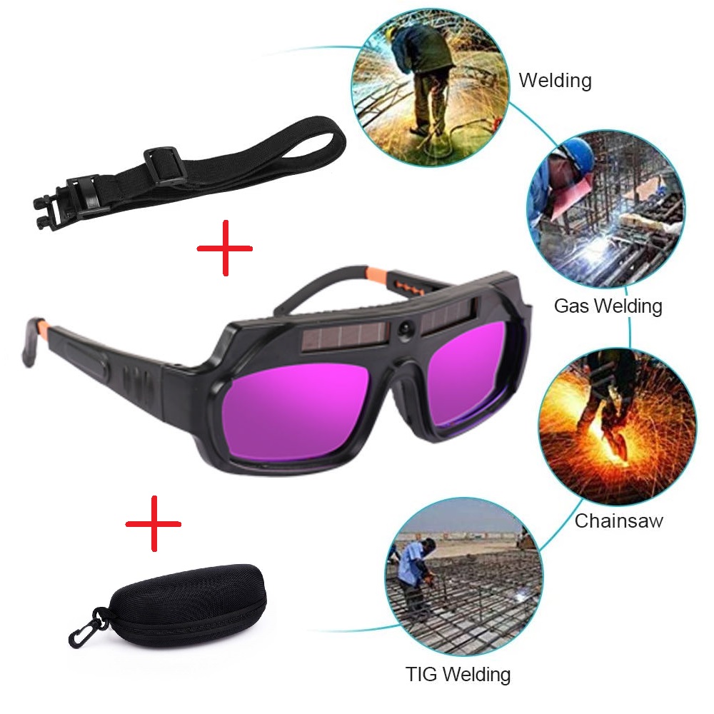 Auto Darkening Welding Goggles Solar Power Welder Eyes Glasses with