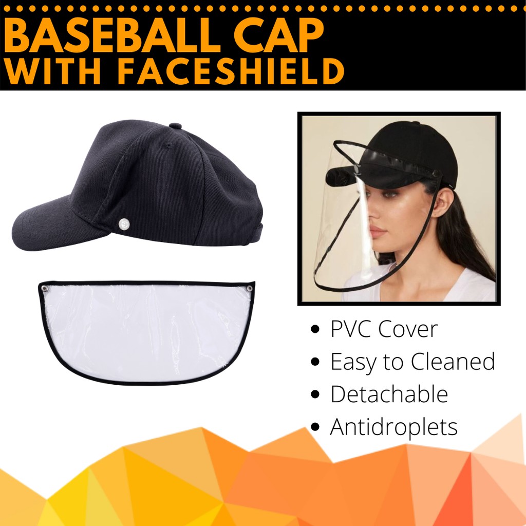 Protective Face Shield with Baseball Cap PPE Cap with Removable Anti