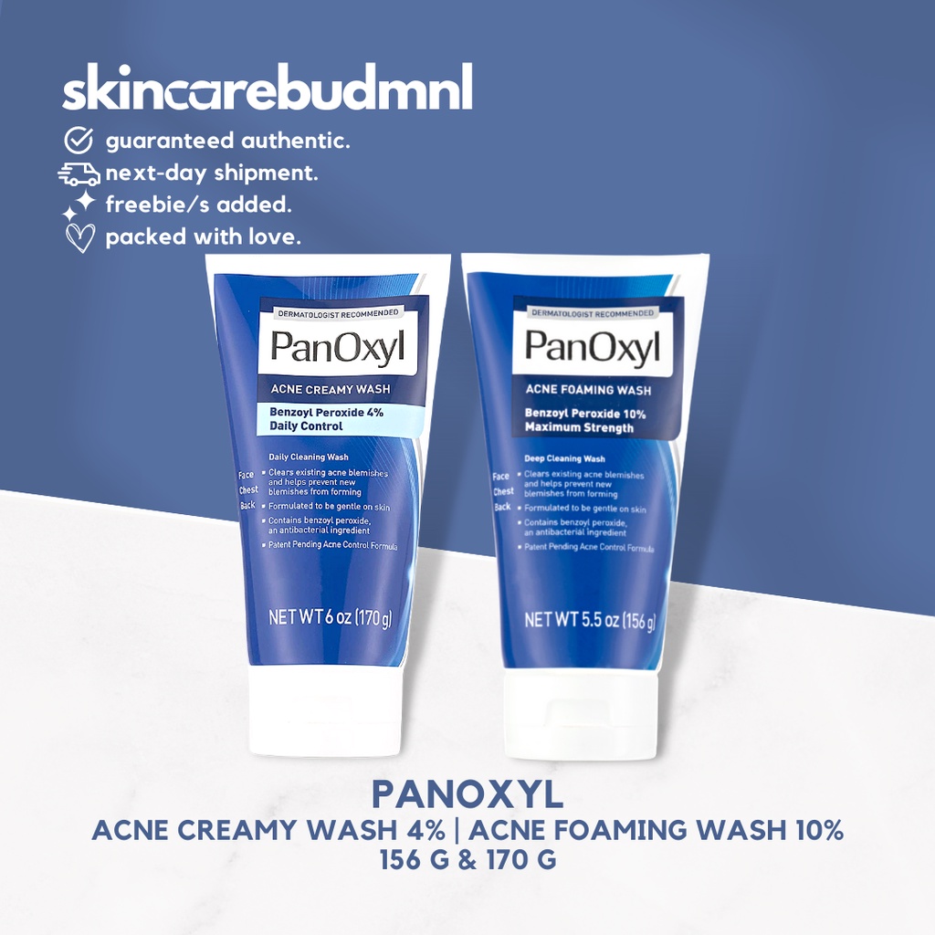PanOxyl Acne Creamy Wash 4 Acne Foaming Wash 10 with Benzoyl