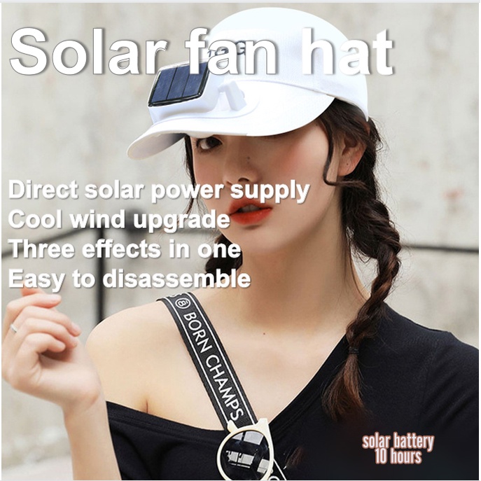 DH 2022 solar powered fan cap hat,solar fan cap with USB rechargeable