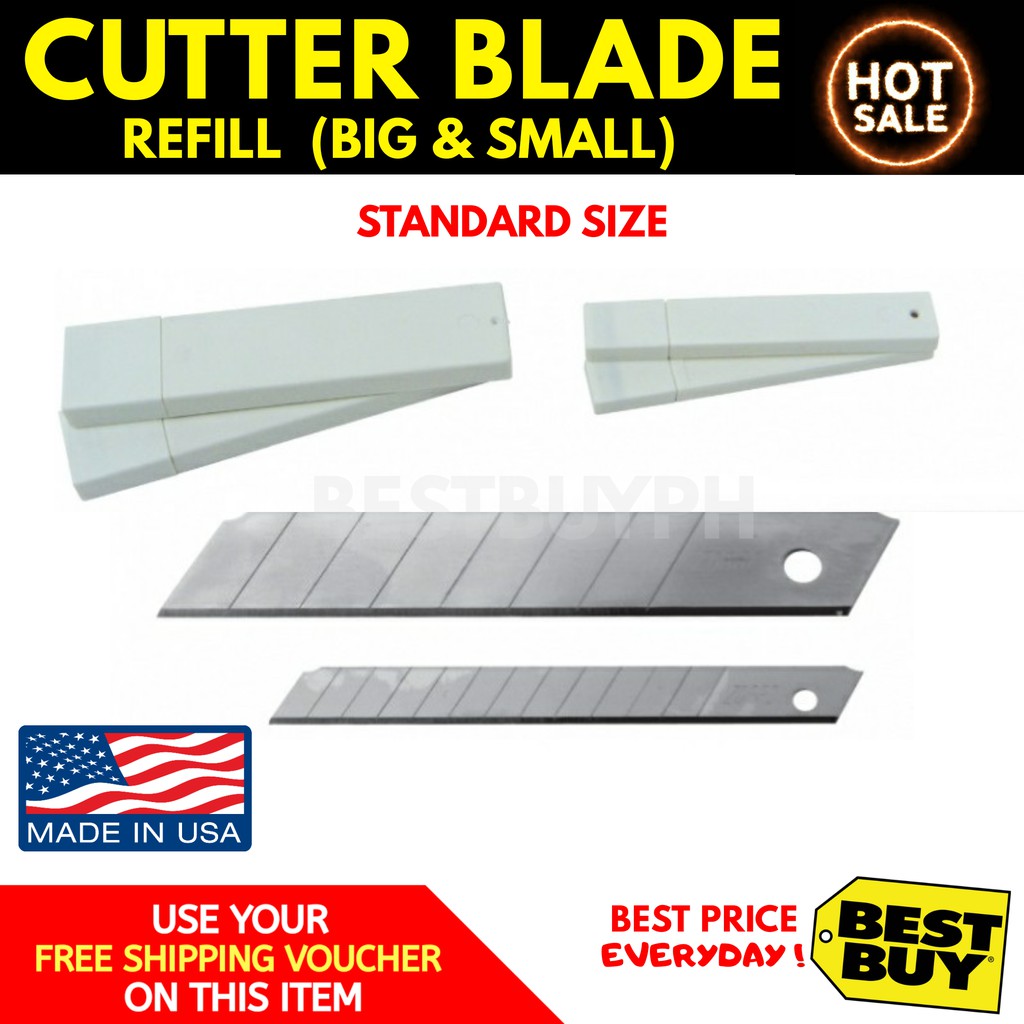 10pcs Cutter Blade Refill [Sharp & Durable] USA Shopee Philippines
