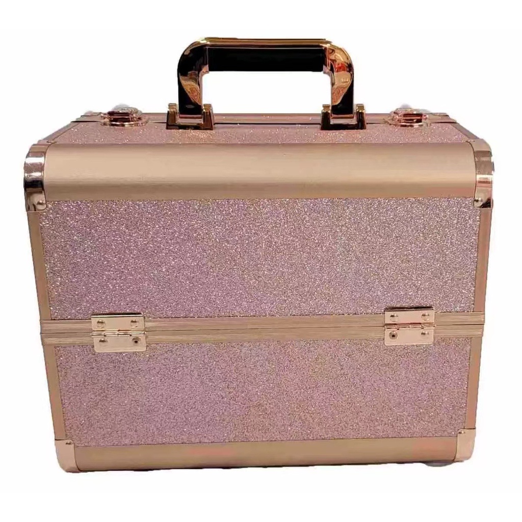 GLADKING LARGE ROSEGOLD 1407 GLITTERY PINK MAKEUP KIT OR BOX Shopee