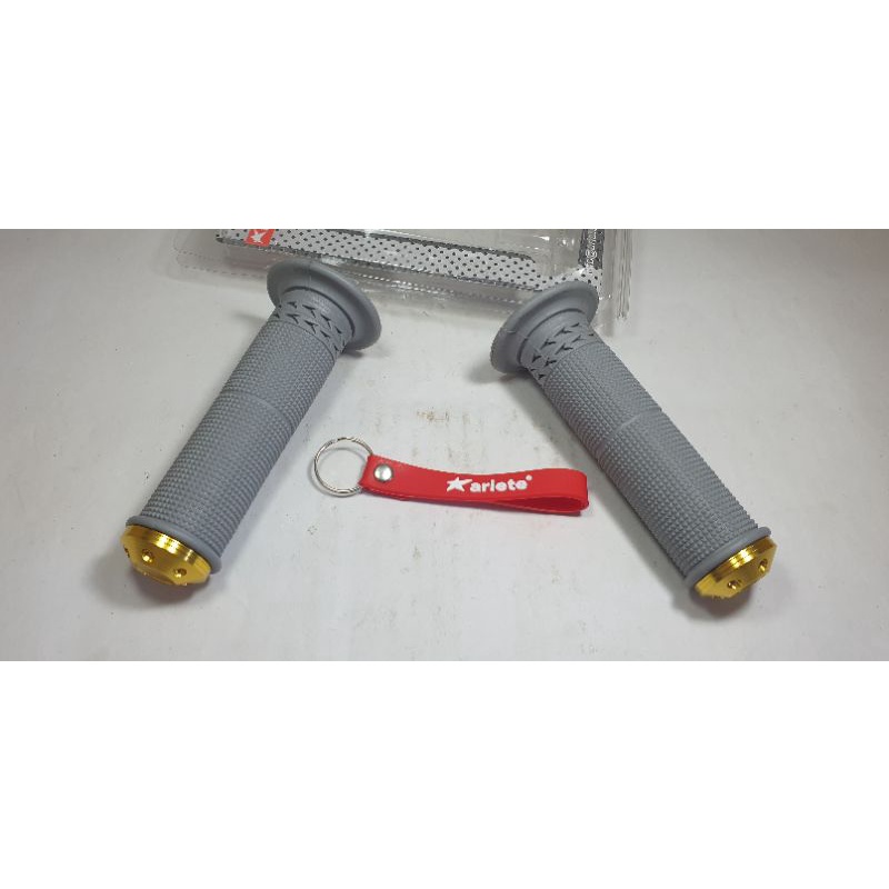 High Quality ARIETE Handle Grip Made in Italy Gray with Gold Bar End
