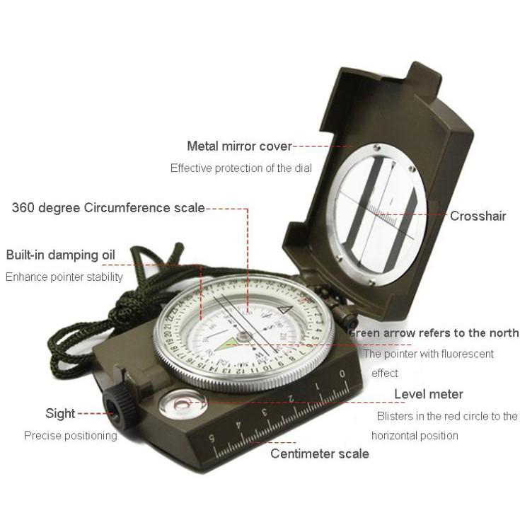 Professional Compass Sighting Luminous Compass Shopee Philippines