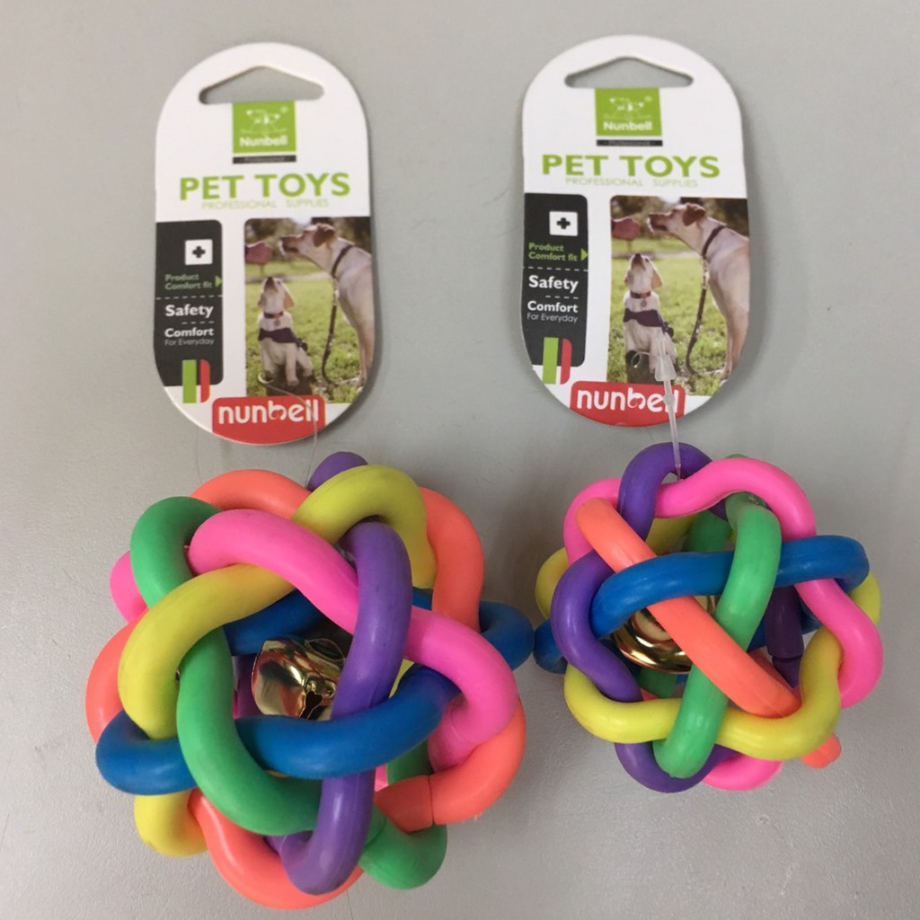 Nunbell Atom Chew Rainbow Ball Toy with Bell pk143 pk144 Shopee